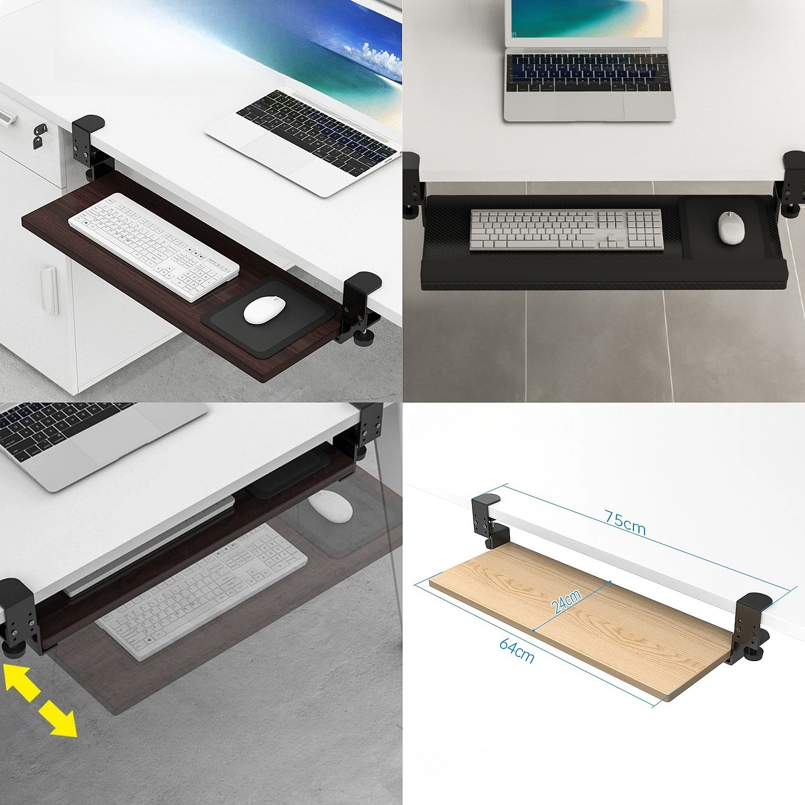 Keyboard Drawer Under - Keyboard Bracket Under the Table Sliding