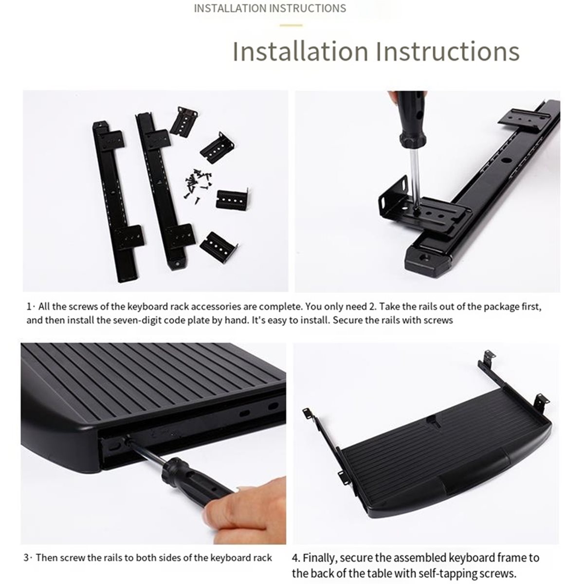 Keyboard Drawer Under - Duty Slide Rail Under Desk Keyboard