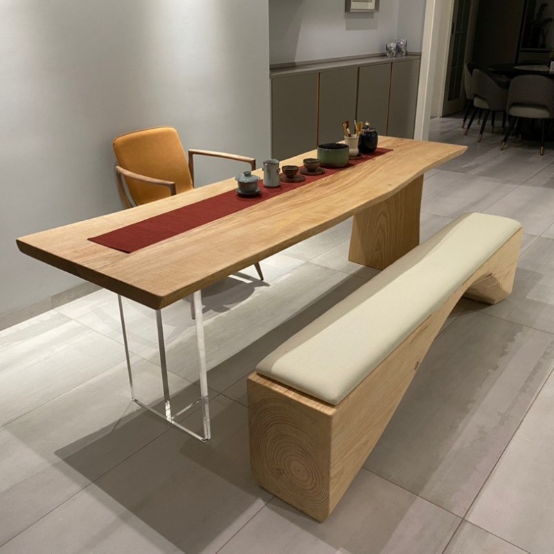 Nordic Solid Wood Acrylic Floa - Office Furniture Home ulasan dan harga
