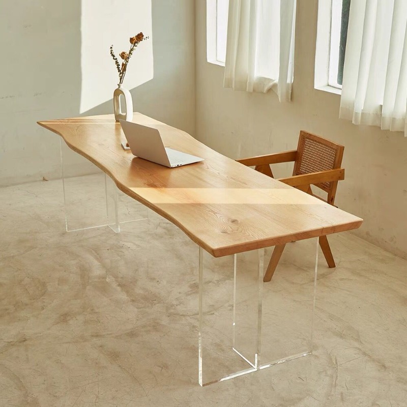 Nordic Solid Wood Acrylic Floa - Office Furniture Home ulasan dan harga