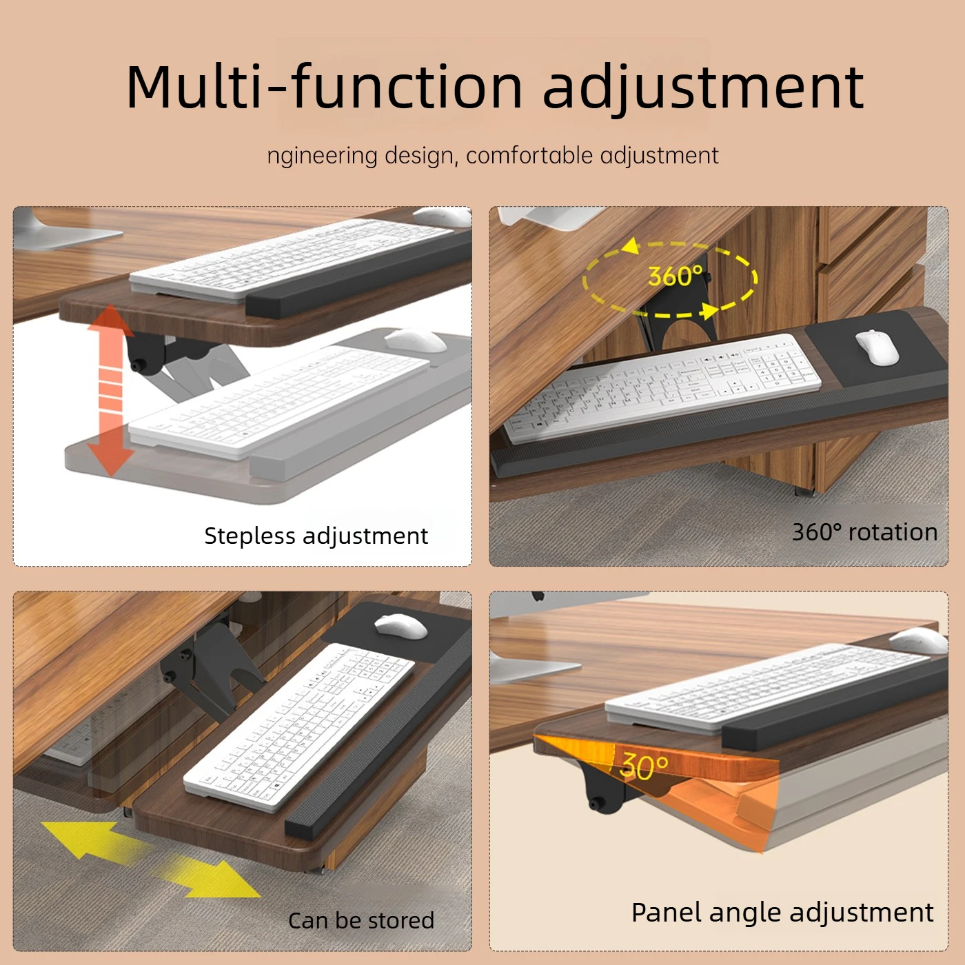 Under Desk Keyboard Tray, Adju - Keyboard Drawer Under ulasan dan harga