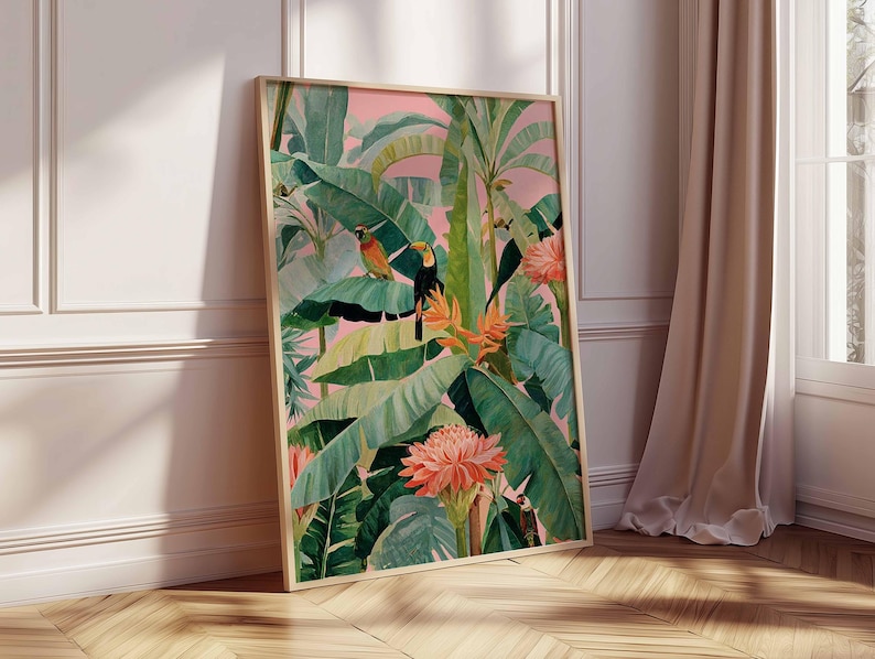 1pc Retro Tropical Canvas Post - Office Furniture Home ulasan dan harga