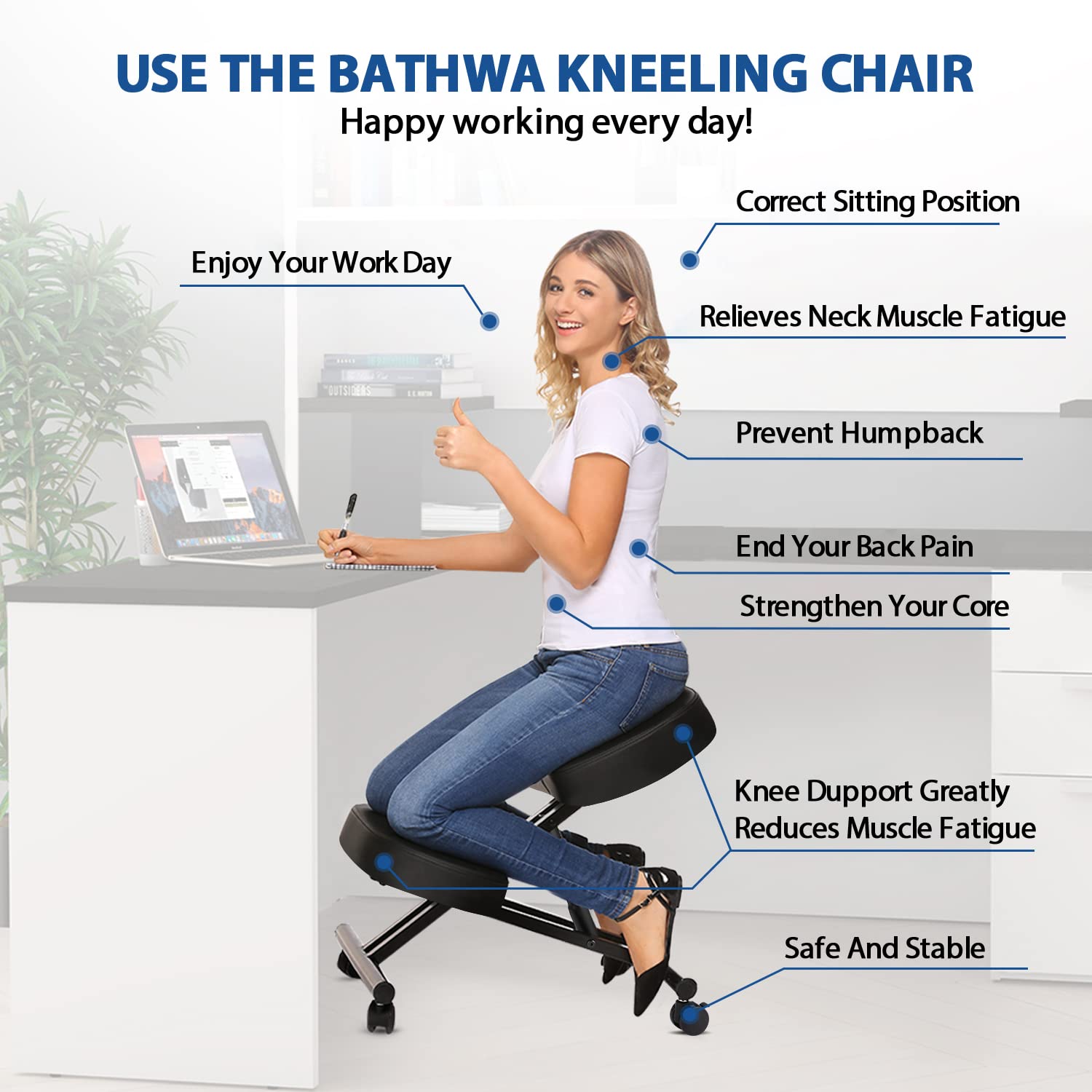 Kneeling Chair Ergonomic for O - Office Furniture Home ulasan dan harga