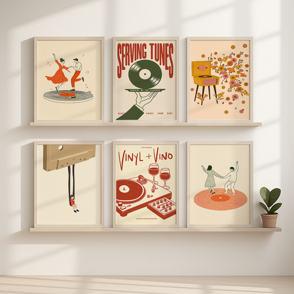 1pc Vintage Music Canvas Poste - Office Furniture Home ulasan dan harga
