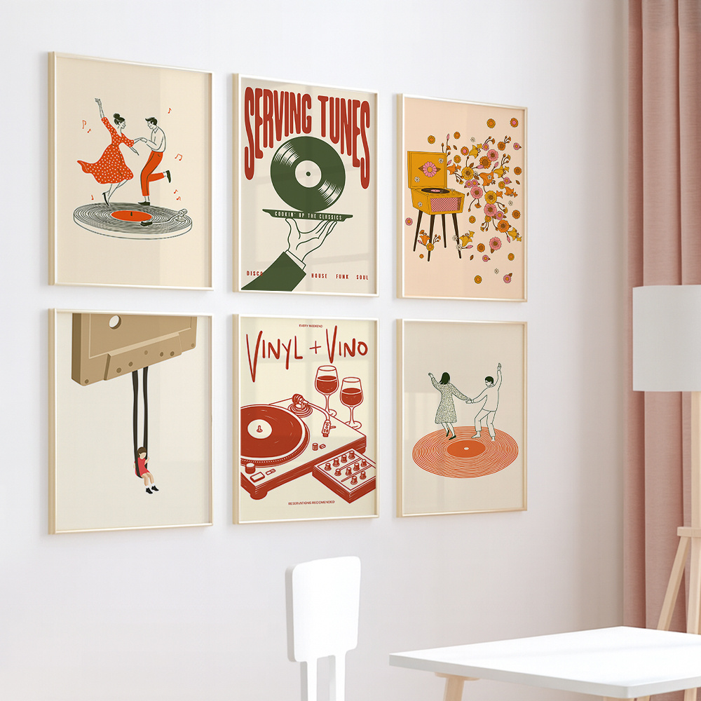 1pc Vintage Music Canvas Poste - Office Furniture Home ulasan dan harga