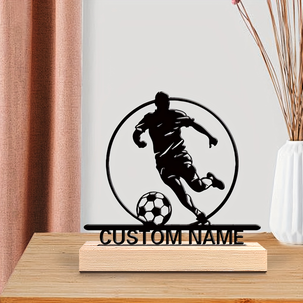 Custom Soccer Player Metal Sta - Office Furniture Home ulasan dan harga