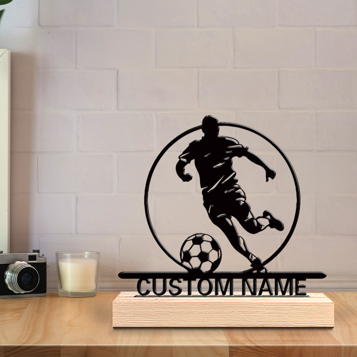 Custom Soccer Player Metal Sta - Office Furniture Home ulasan dan harga