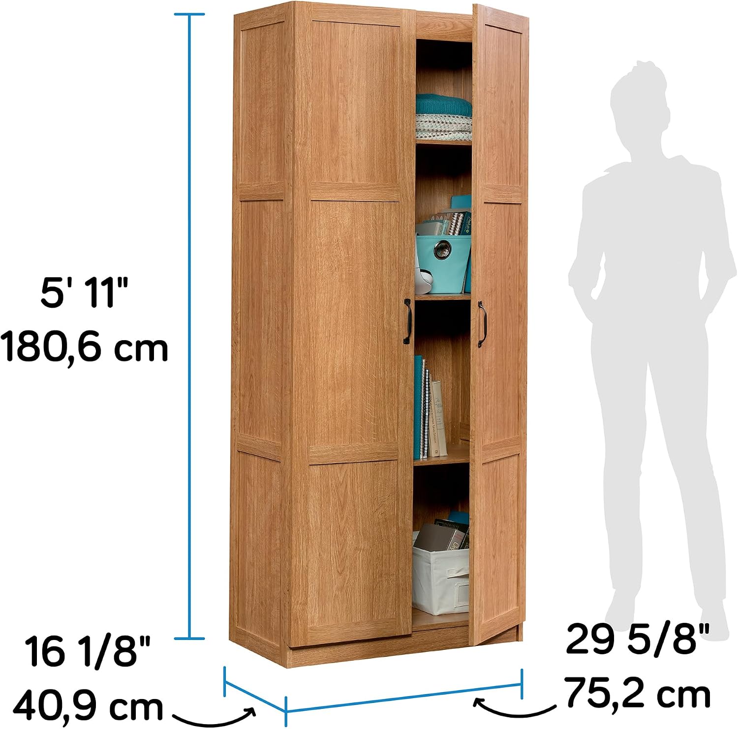 Tall Storage Cabinet, Freestan - Office Furniture Home ulasan dan harga
